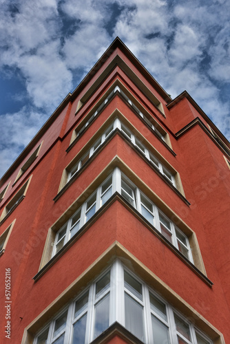 Low angle view of a modern building in Krakow