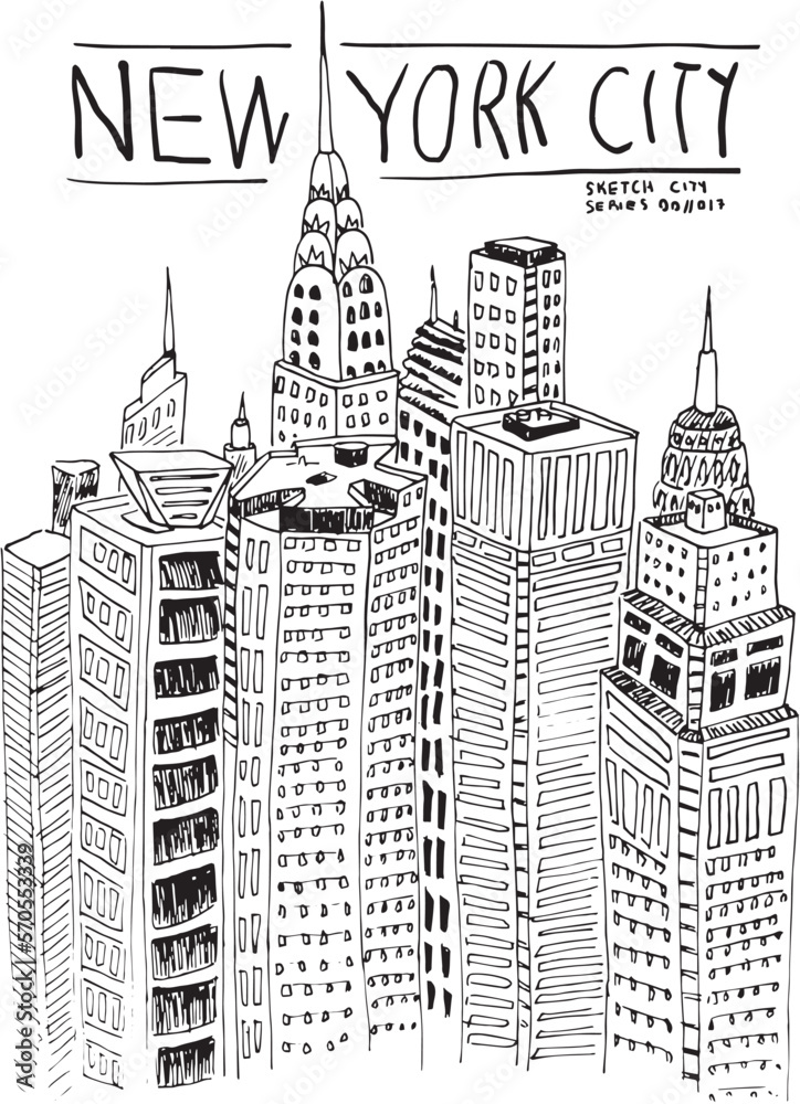 city illustration for print