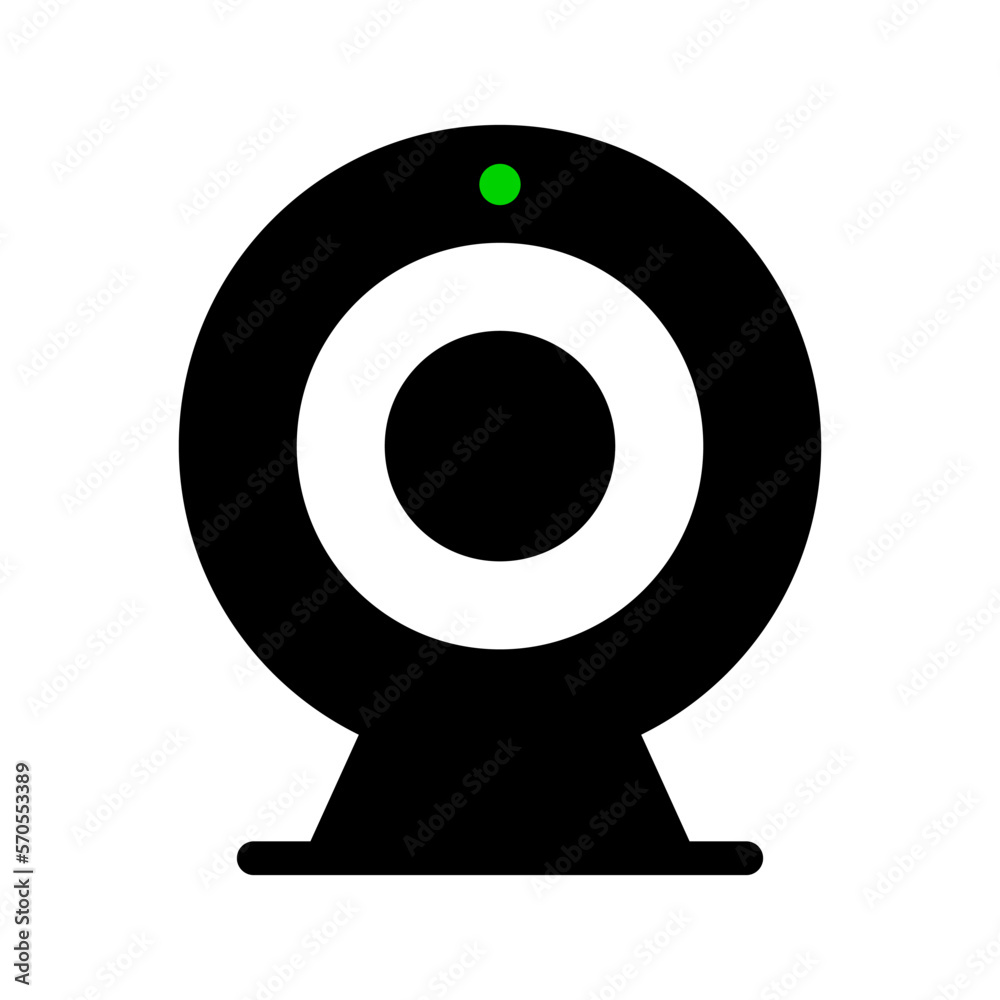 IP camera silhouette icon during recording. Vector. IP camera silhouette icon during recording. Vector.