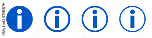 Blue Information icon set. Guidance. Vector.