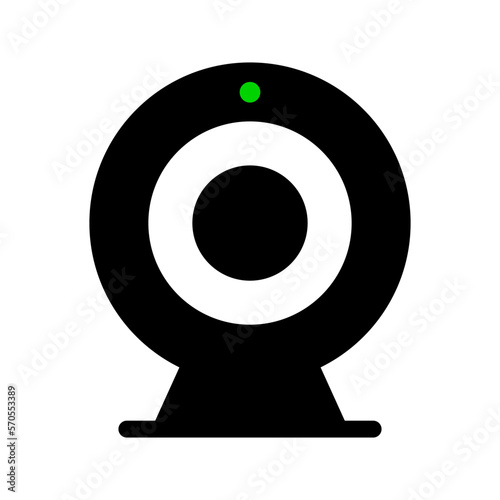 IP camera silhouette icon during recording. Vector.