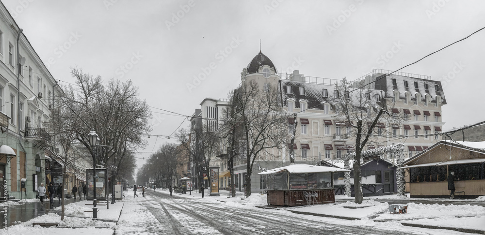 Obraz premium Deribasovskaya street in Odessa, Ukraine