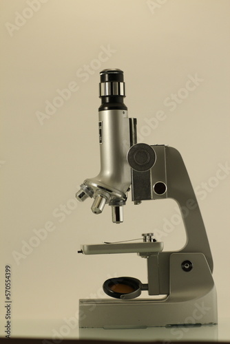 Microscope on a white background, cut out.