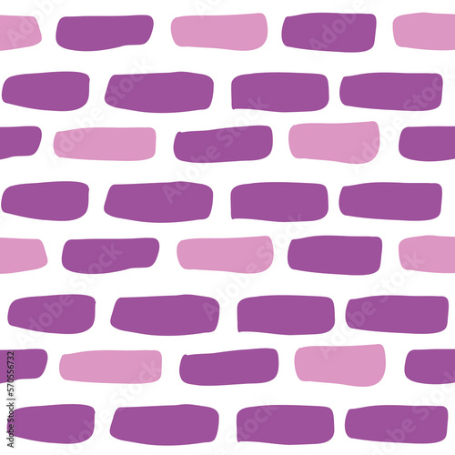 Colorful purple brick seamless pattern vector. Vector illustration in flat style on white background.