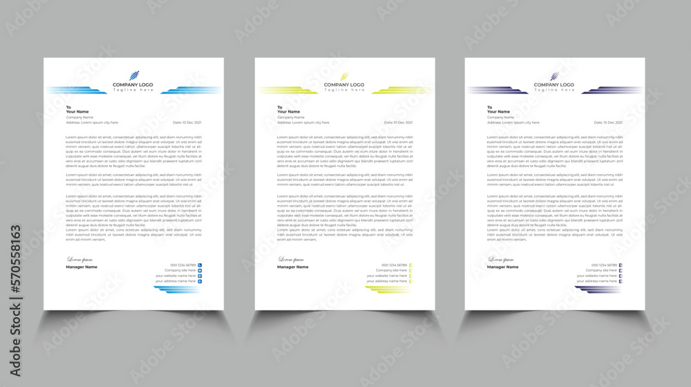 Vector editable simple and creative letterhead design template  