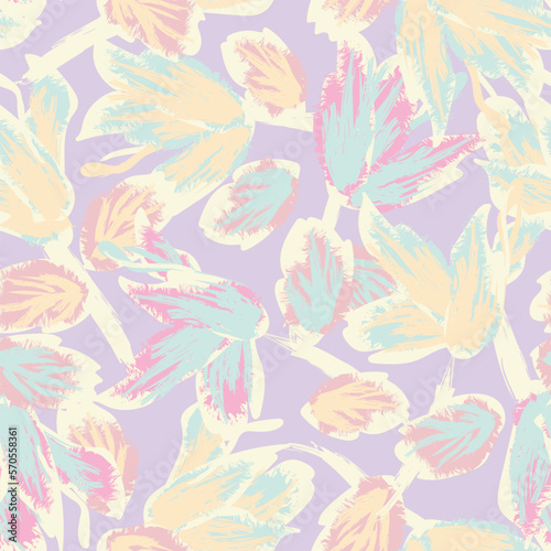 Floral Brush strokes Seamless Pattern Design