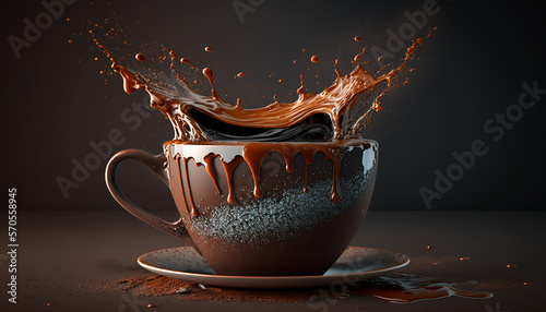 Caramel coffee fantasy created with Generative AI