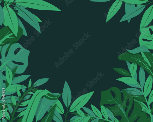 Cartoon tropical foliage background