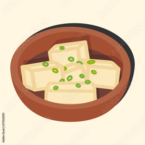 Agedashi Tofu japanese food hand drawn food vector illustration