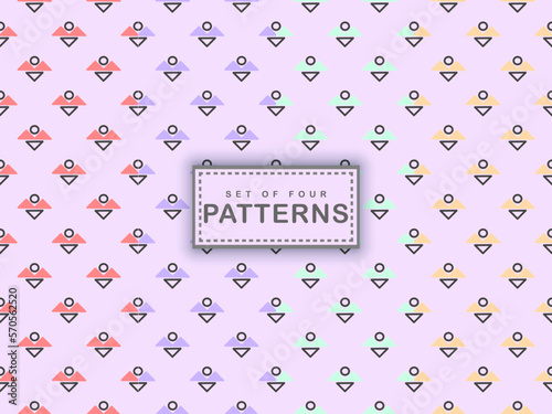 Trendy vector seamless colorful pattern with brush strokes. Vector illustration photo