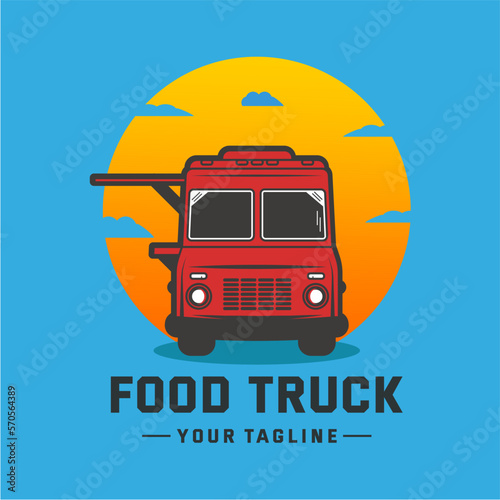 food truck logo vector icon