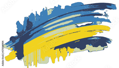 Ukraine EU Flag illustration vector background Ukrainian flags by generative AI photo