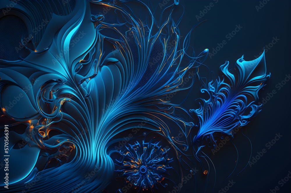 Abstract Background, Abstract Wallpaper, Wallpaper, Generative AI, Futuristic, Electric Blue, Blue, Blue Background