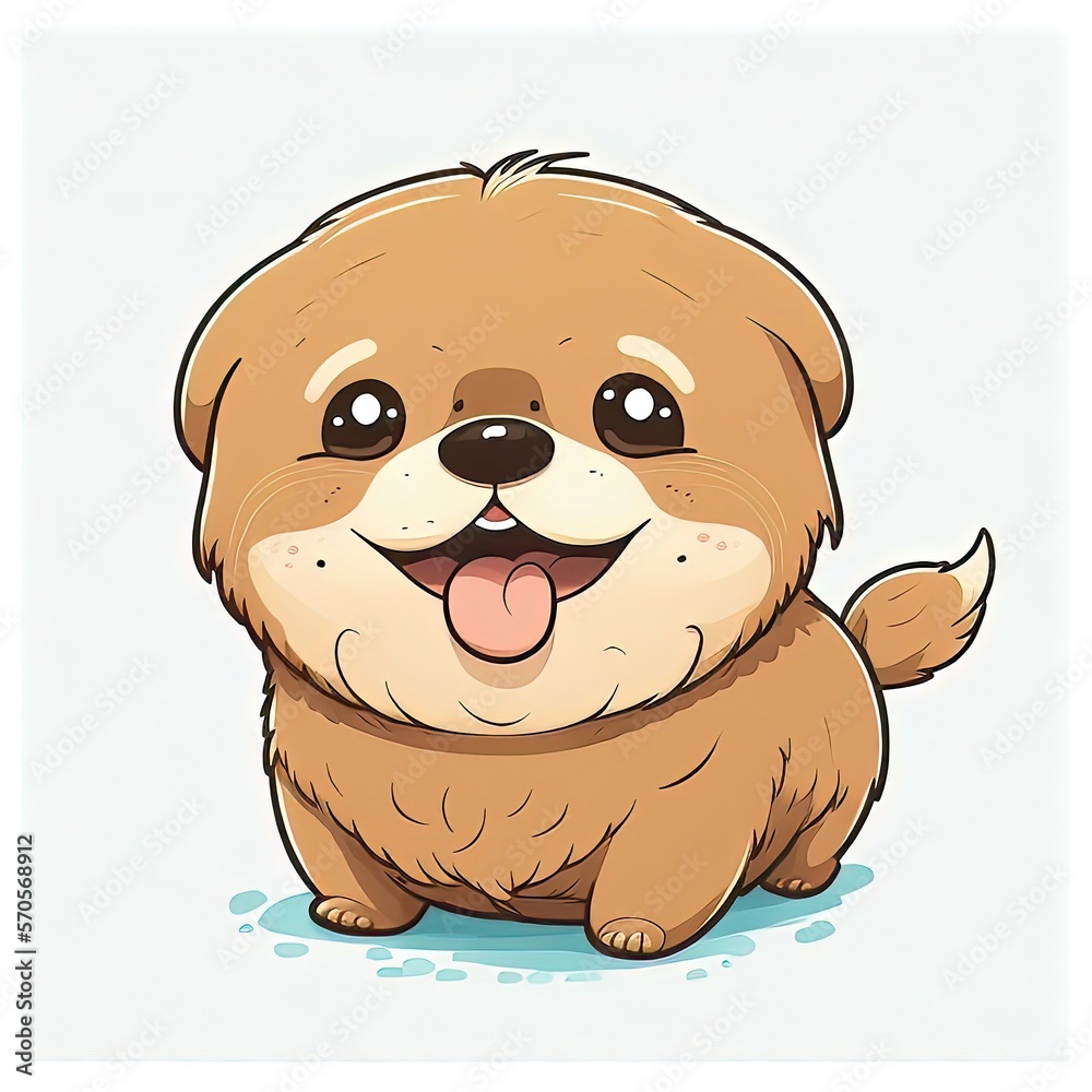 Obraz premium smiling cartoon dog drawing for your pet themed collection generative ai technology
