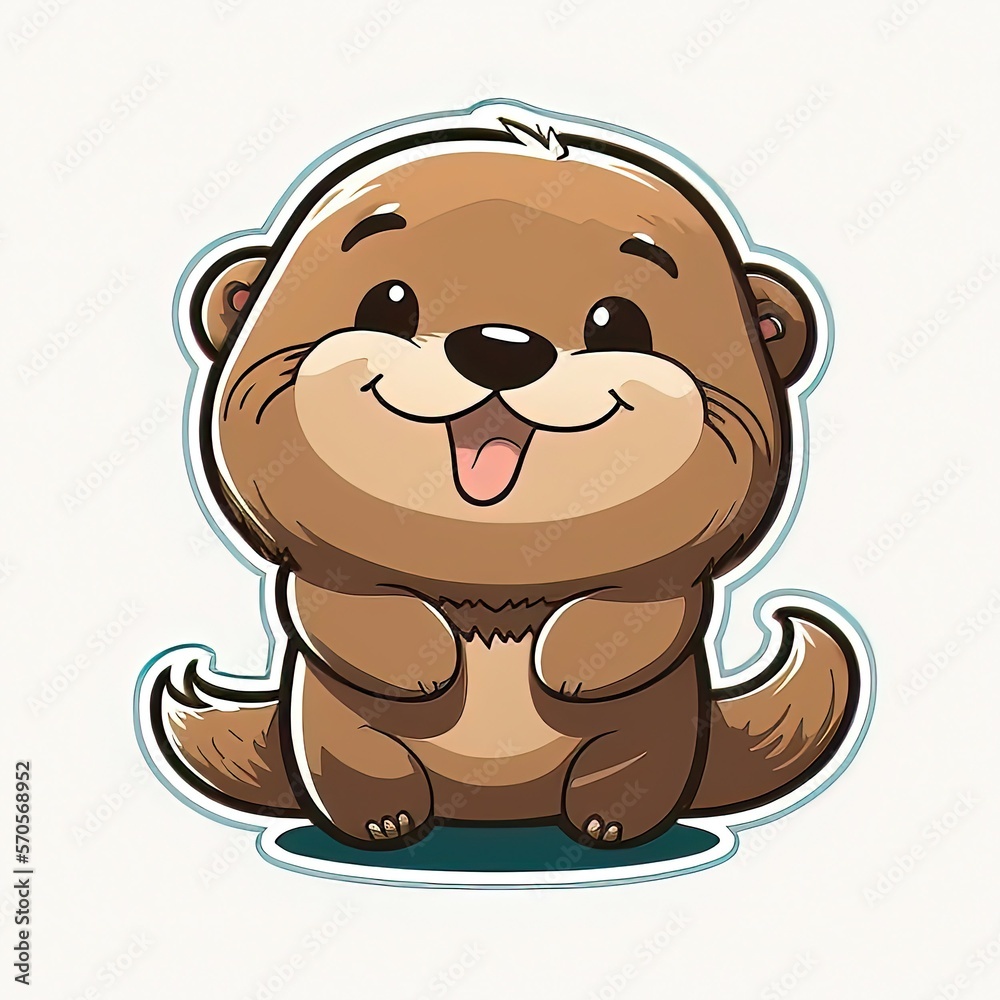 Obraz premium cute cartoon dog sticker perfect for kids and pet lovers generative ai technology