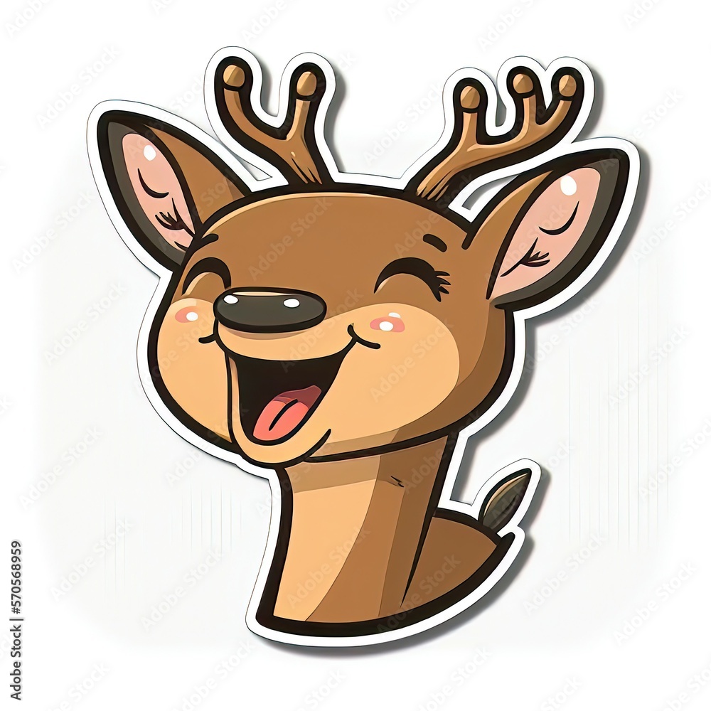 Fototapeta premium joyful buck face ticker for playful prints generative ai technology