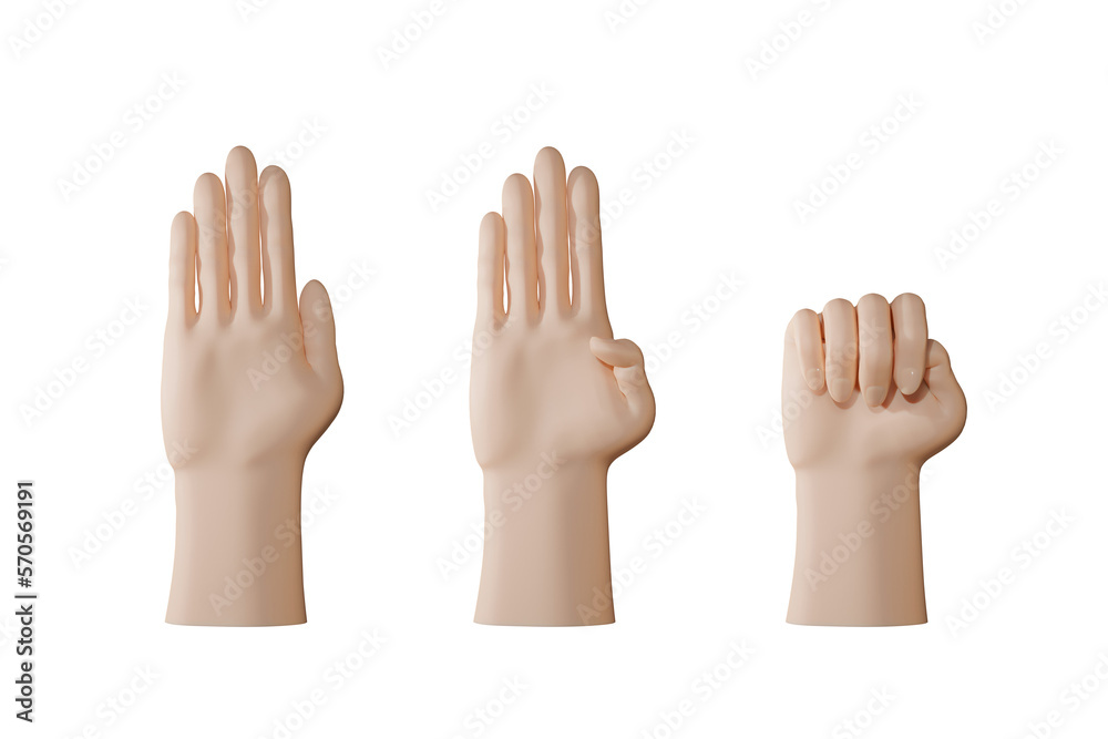 3D render of hand signal for help isolated on yellow background, Transparent background PNG file. 3D render of hand signal for help isolated on yellow background, Transparent background PNG file.