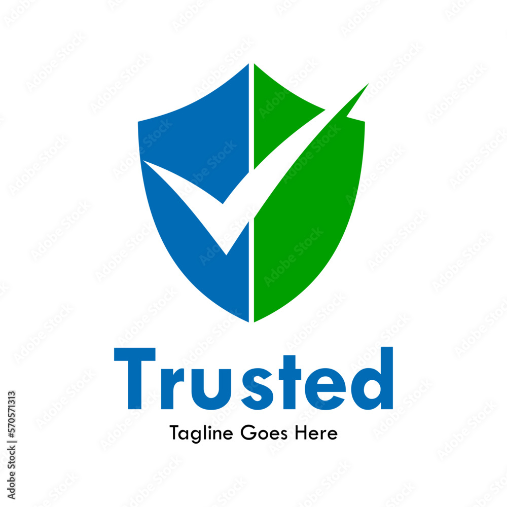 Trusted design logo template illustration. there are shield with true symbol Trusted design logo template illustration. there are shield with true symbol