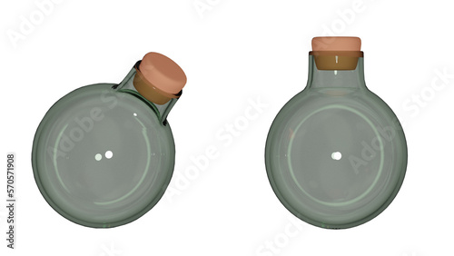 Icon set. Flasks for art projects, business, banner, template, card. 3D illustration