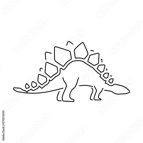 stegosaur icon on white background, vector illustration.