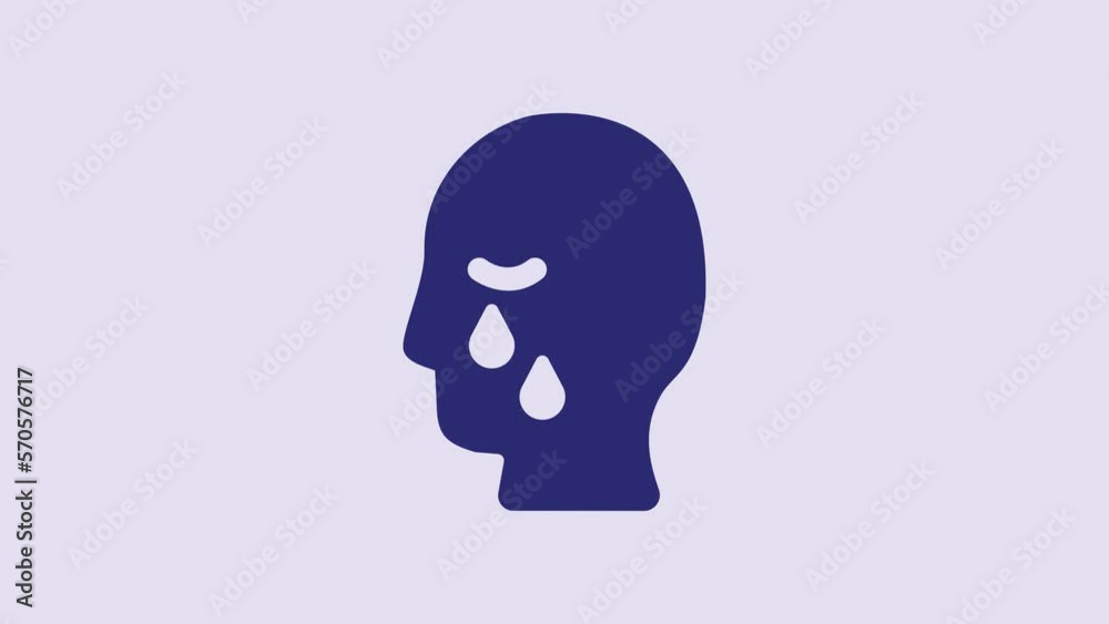 Blue Man graves funeral sorrow icon isolated on purple background. The emotion of grief, sadness, sorrow, death. 4K Video motion graphic animation Blue Man graves funeral sorrow icon isolated on purple background. The emotion of grief, sadness, sorrow, death. 4K Video motion graphic animation