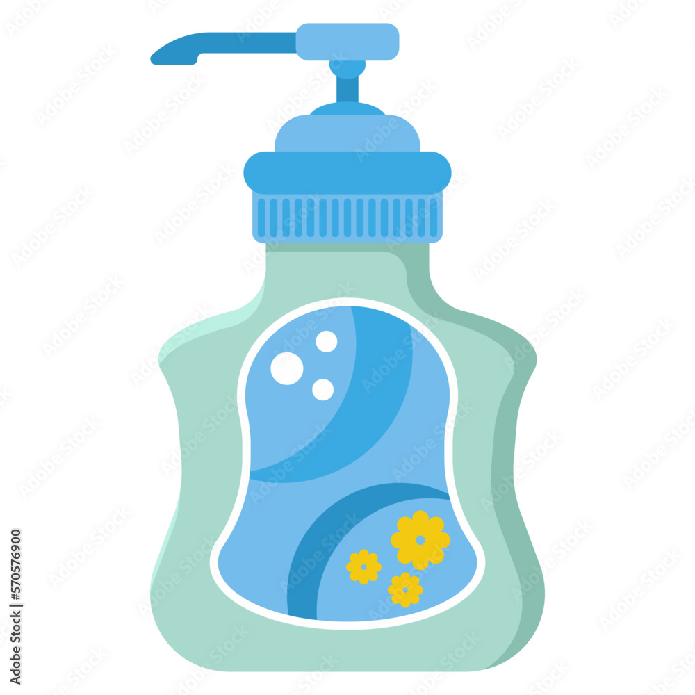Body wash gel vector cartoon illustration isolated on a white