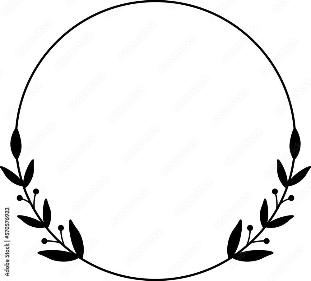 Leaf Circle Frame Vector Leaf Circle Frame Vector
