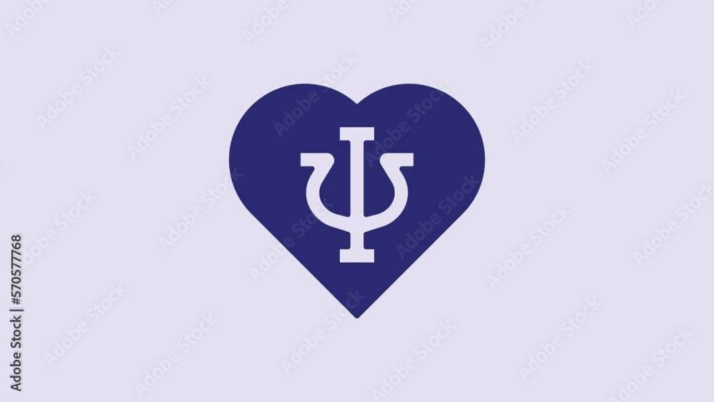 Blue Psychology icon isolated on purple background. Psi symbol. Mental health concept, psychoanalysis analysis and psychotherapy. 4K Video motion graphic animation Blue Psychology icon isolated on purple background. Psi symbol. Mental health concept, psychoanalysis analysis and psychotherapy. 4K Video motion graphic animation