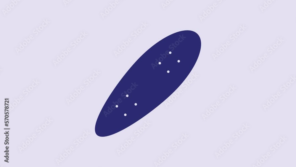 Blue Longboard or skateboard cruiser icon isolated on purple background. Extreme sport. Sport equipment. 4K Video motion graphic animation Blue Longboard or skateboard cruiser icon isolated on purple background. Extreme sport. Sport equipment. 4K Video motion graphic animation