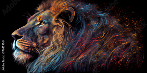 close up lion art