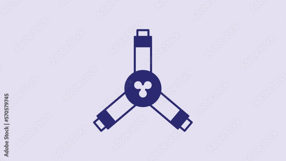 Blue Skateboard Y-tool icon isolated on purple background. 4K Video motion graphic animation Blue Skateboard Y-tool icon isolated on purple background. 4K Video motion graphic animation