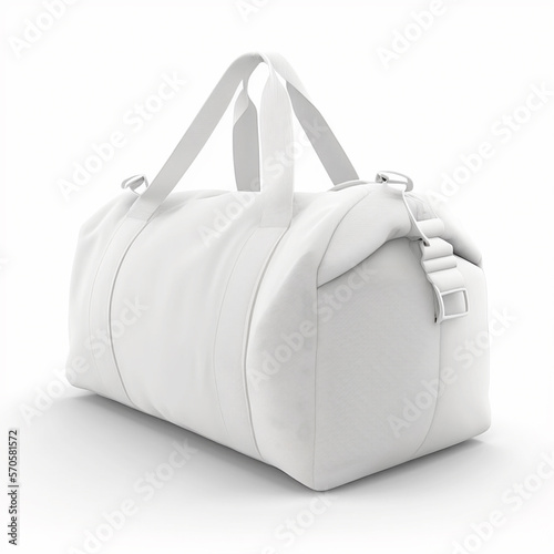 AI-Generated Versatile White Gym/Yoga Bags Mockup: Minimalistic and Functional