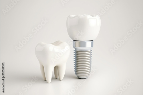 3D render of a dental implantat. Generative ai.