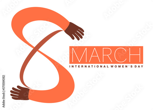 An abstract vector illustration for Women’s Day on the theme of Embrace Equity for 2023