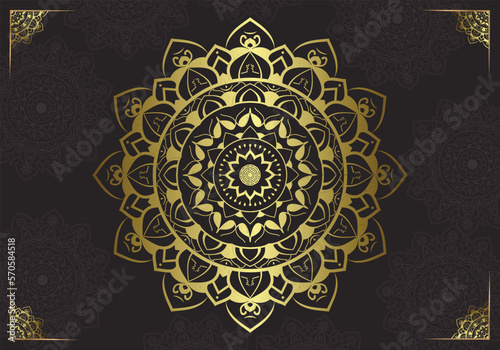 Creative luxury mandala background in Golden Color