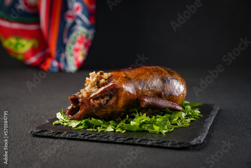 Arabic Cuisine; Egyptian traditional stuffed pigeon or 