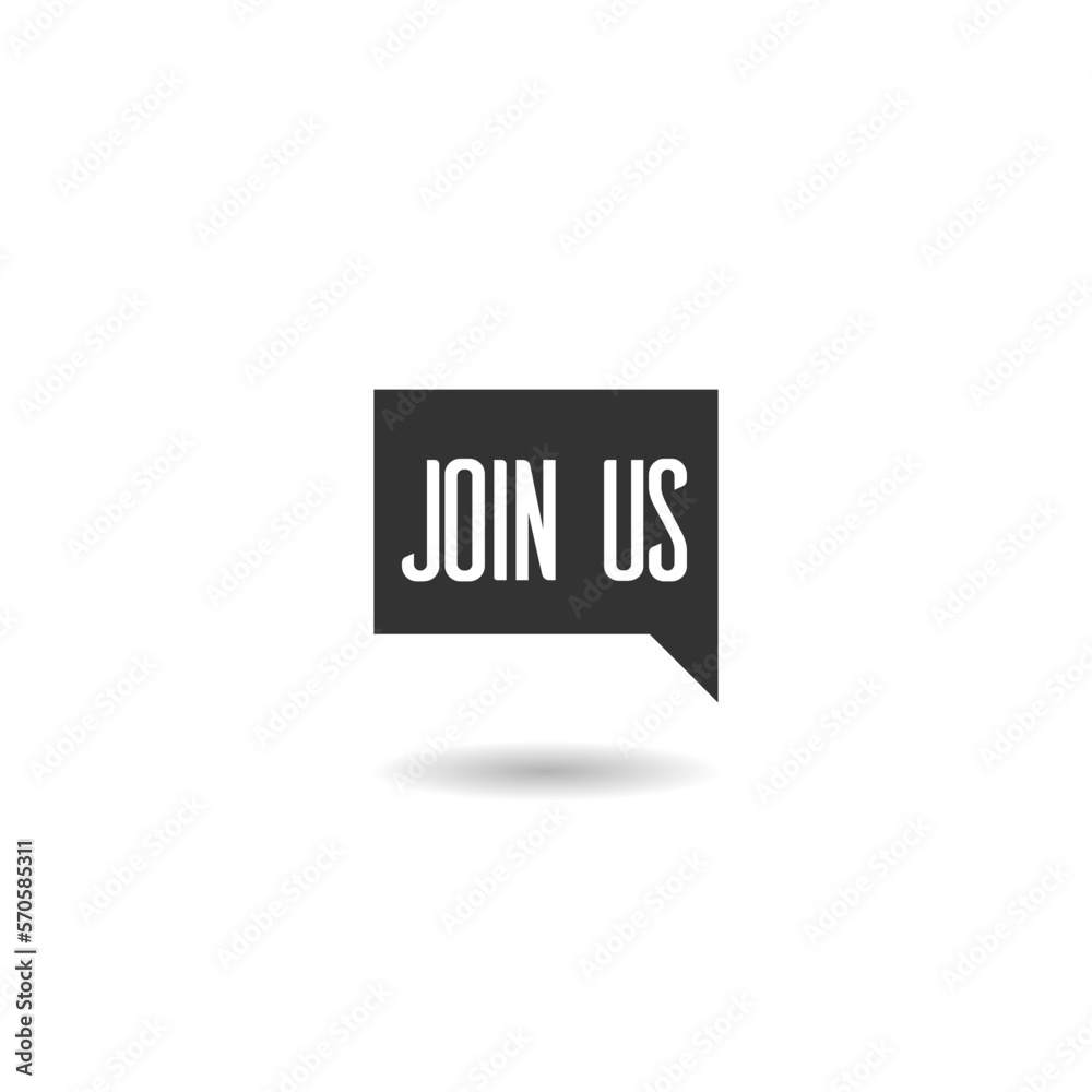 Obraz premium Join us label speech bubble icon with shadow