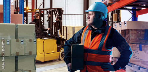 Warehouse worker. Man with ...