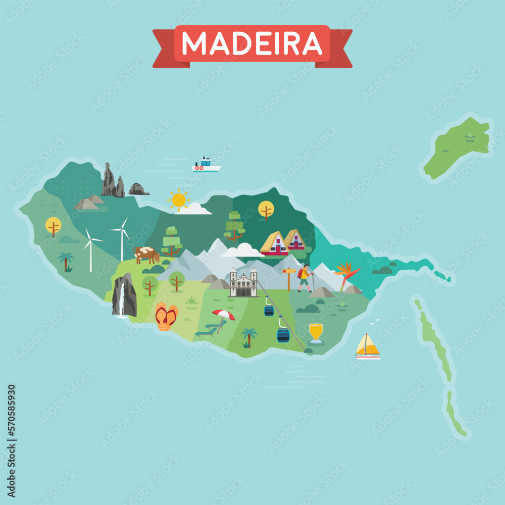Stylized Madeira Map.