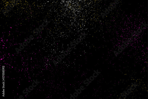 Black vector background with splashes paint. The night sky. Background, template, banner design.