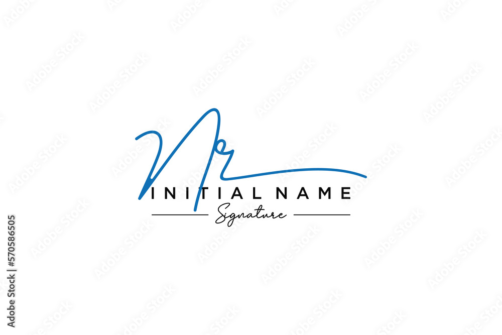 Initial NR signature logo template vector. Hand drawn Calligraphy lettering Vector illustration. Initial NR signature logo template vector. Hand drawn Calligraphy lettering Vector illustration.