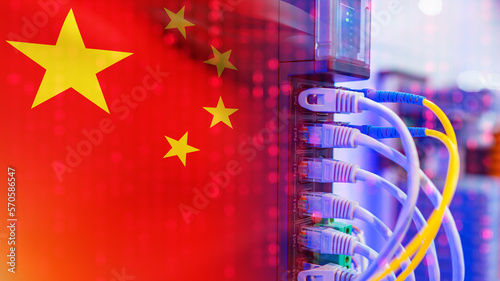 Photography Network equipment with China flag