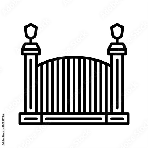 Gate icon. Garden gate icon in trendy flat style isolated on white background. Symbol for website design, logo, app, ui. vector illustration, eps 10.