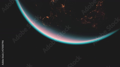Planet earth globe view from space showing realistic earth surface photo