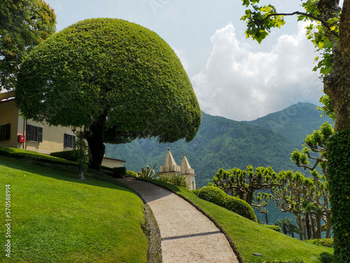 Park and Villa del Balbianello at Como lake.