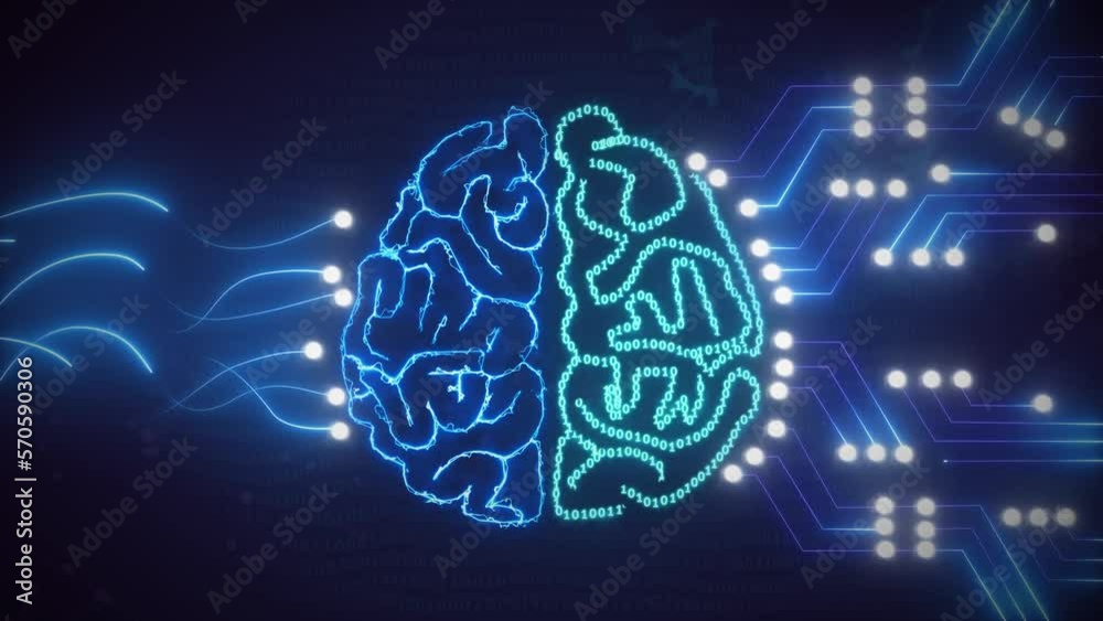 Artificial Intelligence Concept of an electric brain