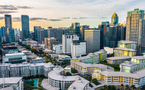 Aerial view of Bonifacio Global City. It is a financial business district in Taguig, Metro Manila, Philippines photo