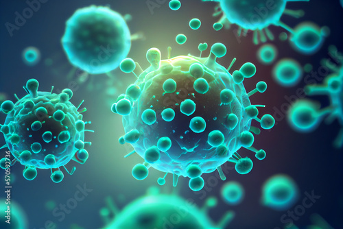 Hintergrund aus Viren und Zellen - Generative Ai © Sarah