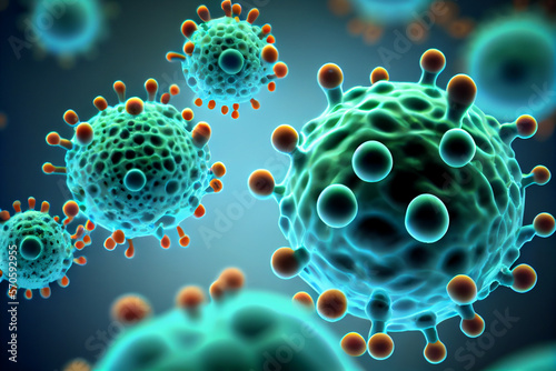 Hintergrund aus Viren und Zellen - Generative Ai