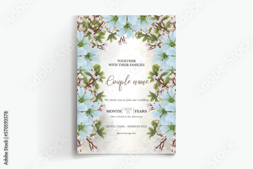 frame floral wedding invitation templates © IGNA